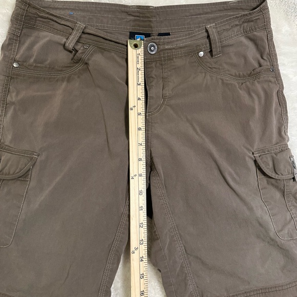 Kuhl Shorts Womens 12 Cargo Olive Green Vintage Patinadye Hiking Outdoor Casual - Picture 3 of 9